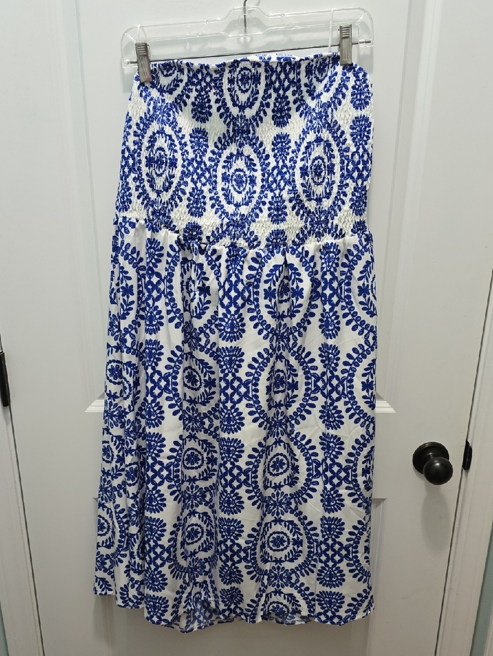 Blue and White Printed Dress Size 5X
